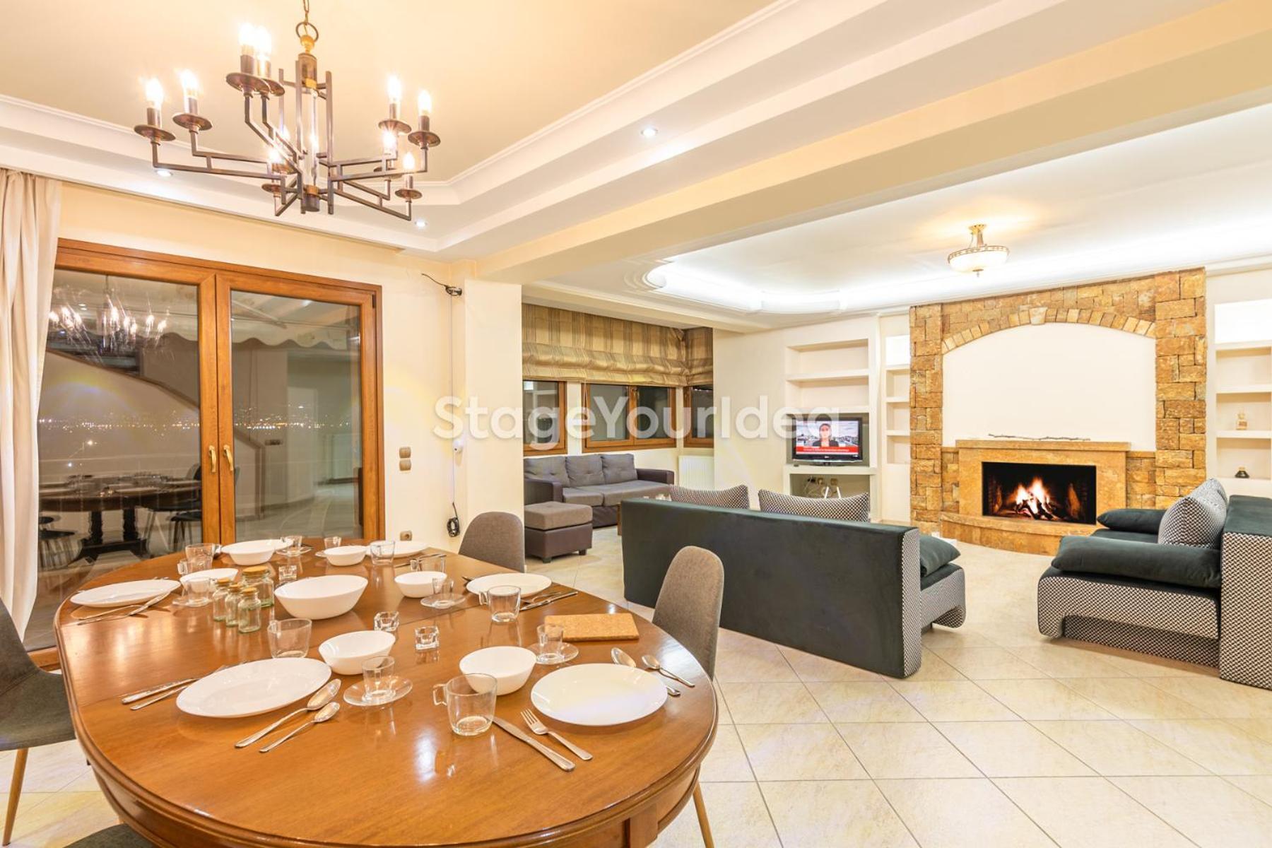 Luxury Appartment, Only 7 Minutes From Thessaloniki Airport And 15 Minutes From City Center ,For 8-23 People Also For Gatherings And Parties Neon Rysion Exteriér fotografie